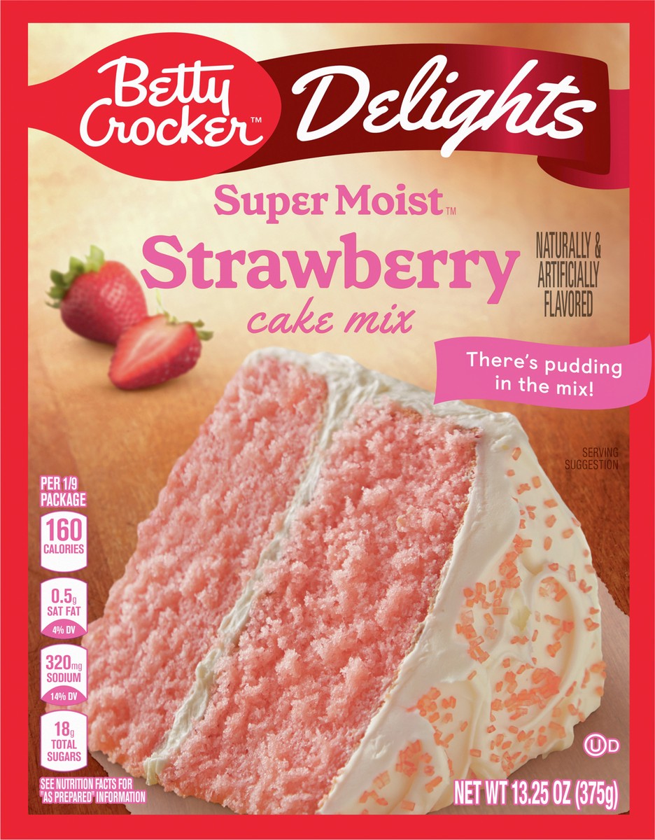 slide 12 of 13, Betty Crocker Delights Super Moist Strawberry Cake Mix, 13.25 oz., 13.25 oz