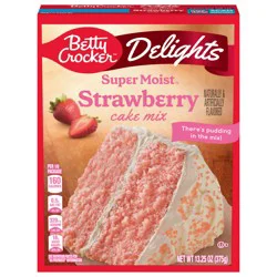 Betty Crocker Delights Super Moist Strawberry Cake Mix, 13.25 oz