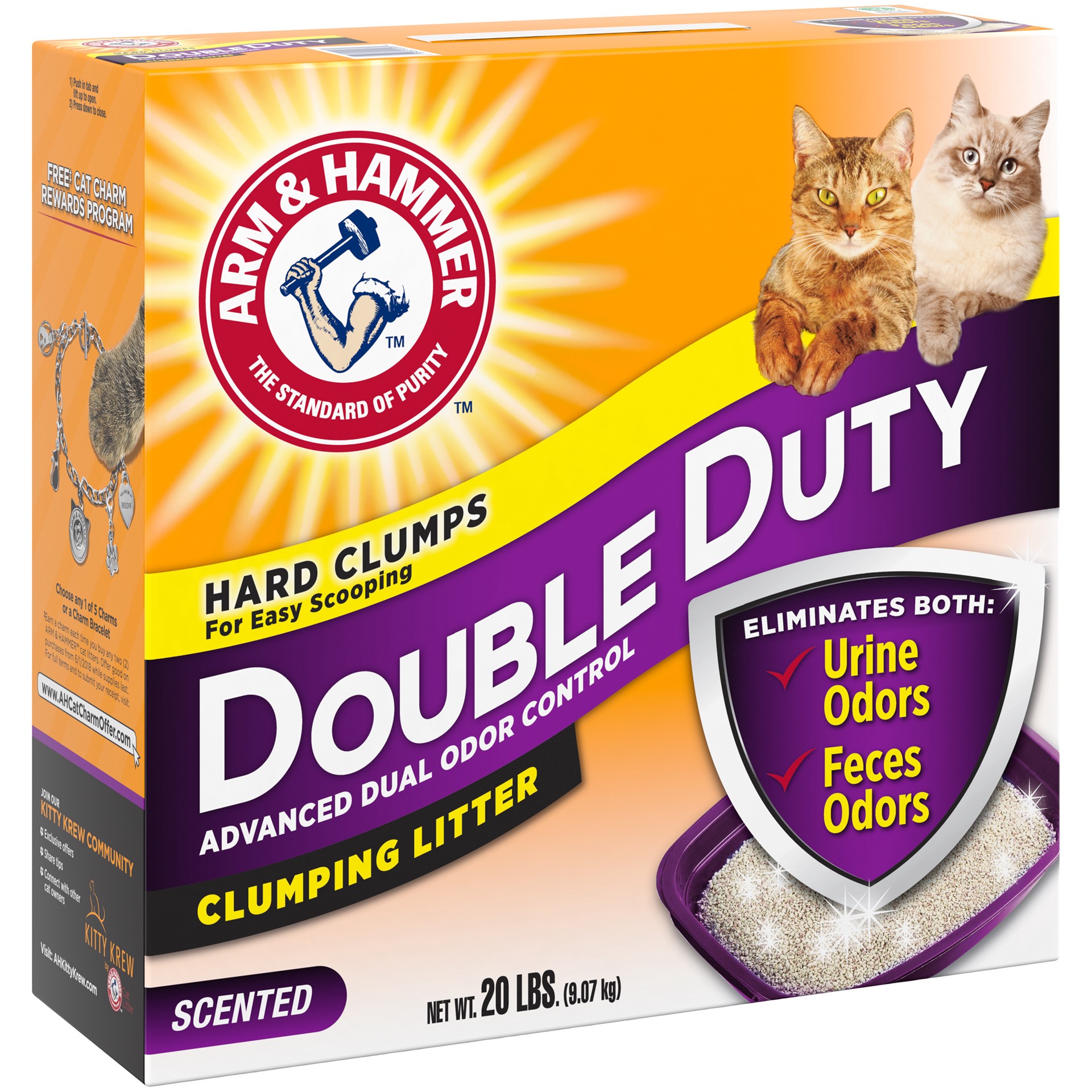 slide 4 of 5, ARM & HAMMER Double Duty Clumping Litter, 20 lb, 20 lb