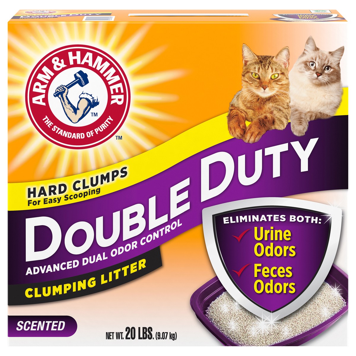 slide 1 of 5, ARM & HAMMER Double Duty Advanced Dual Odor Control Clumping Cat Litter, 20 lb