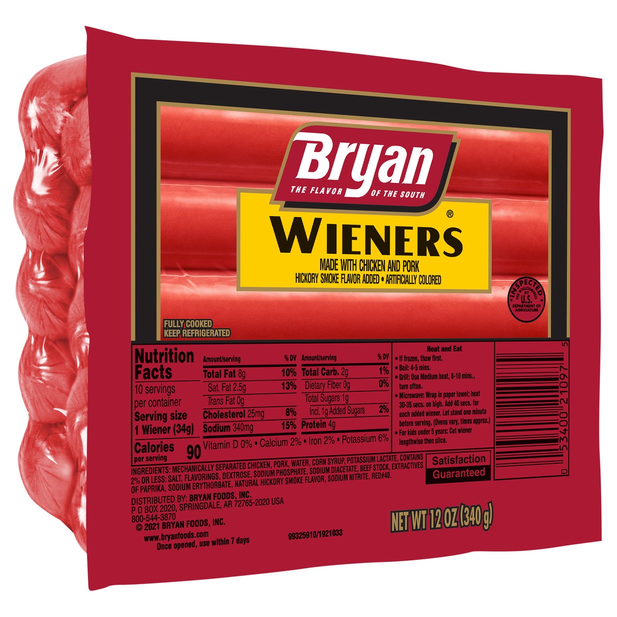 slide 2 of 11, Bryan Hickory Smoke Wieners, 10 Count, 12 oz