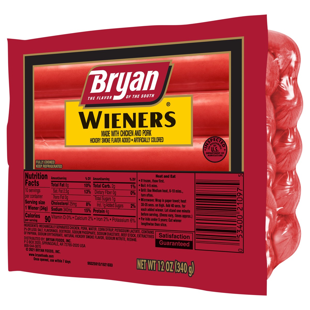 slide 9 of 11, Bryan Hickory Smoke Wieners, 10 Count, 12 oz