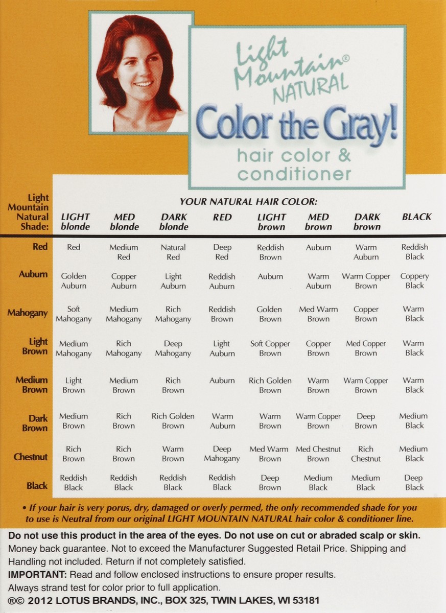 slide 2 of 5, Light Mountain Hair Color & Conditioner 7 oz, 7 oz