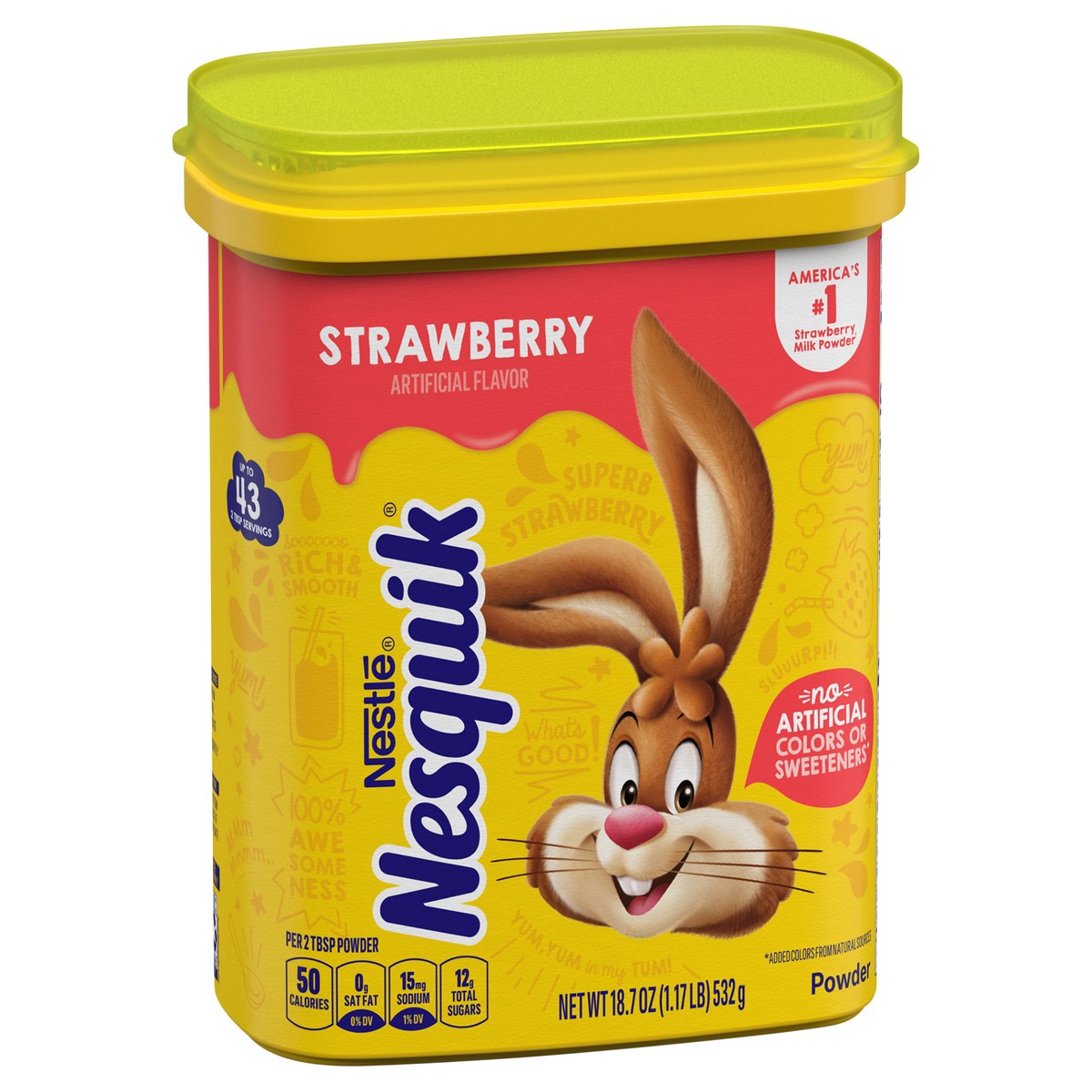slide 5 of 8, Nesquik Strawberry Flavor Powder Drink Mix Canister - 18.7 oz, 18.7 oz