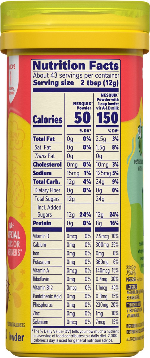 slide 2 of 8, Nesquik Strawberry Flavor Powder Drink Mix Canister - 18.7 oz, 18.7 oz