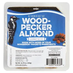Meijer Premium Suet Cake Woodpecker, Almond, 11.75 Oz