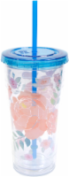 slide 1 of 1, Cool Gear Peonies Chiller - Clear/Aqua, 24 oz