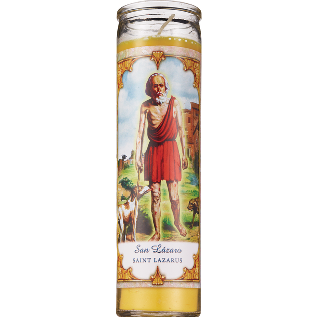 slide 1 of 1, Prayer Candle Co. Star Candle Prayer Candle Saint Lazarus, 8 in