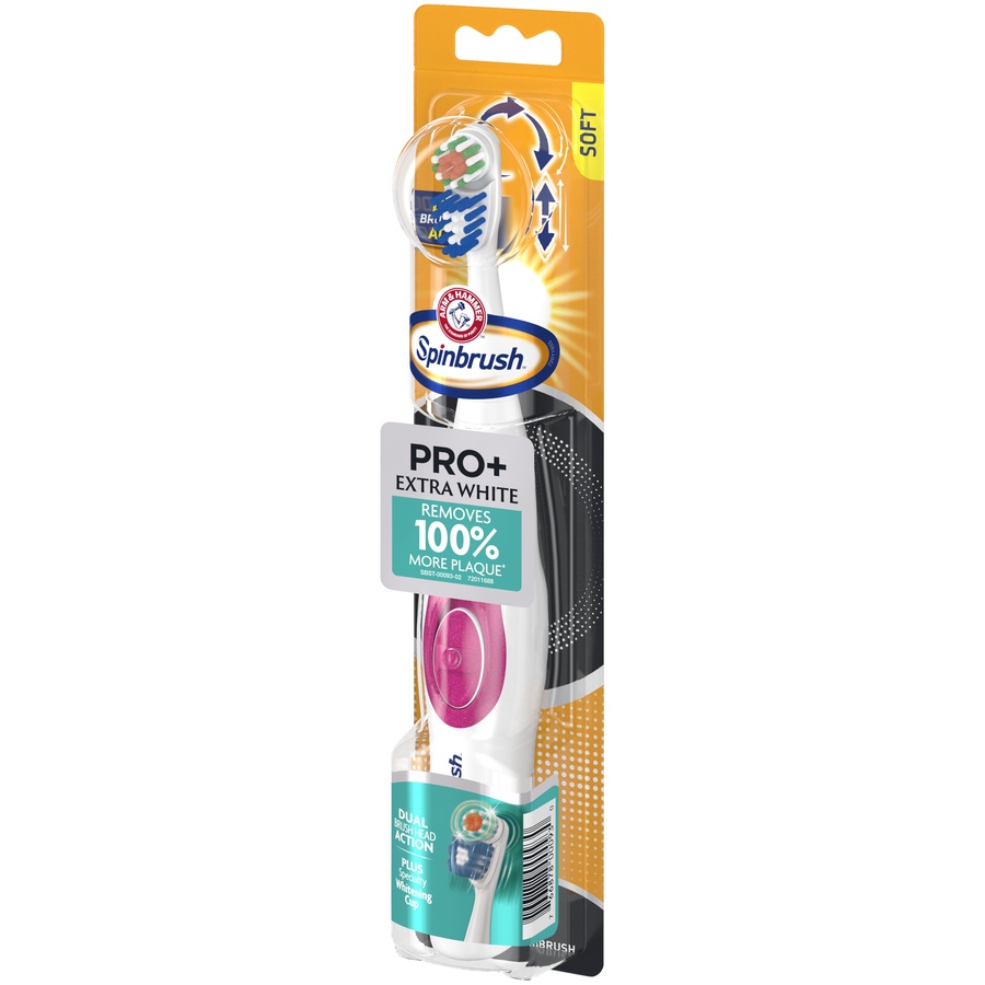slide 4 of 4, ARM & HAMMER Spinbrush Truly Radiant Extra White Soft Toothbrush, 1 ct
