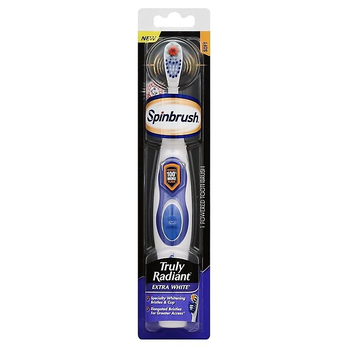slide 1 of 4, ARM & HAMMER Spinbrush Truly Radiant Extra White Soft Toothbrush, 1 ct