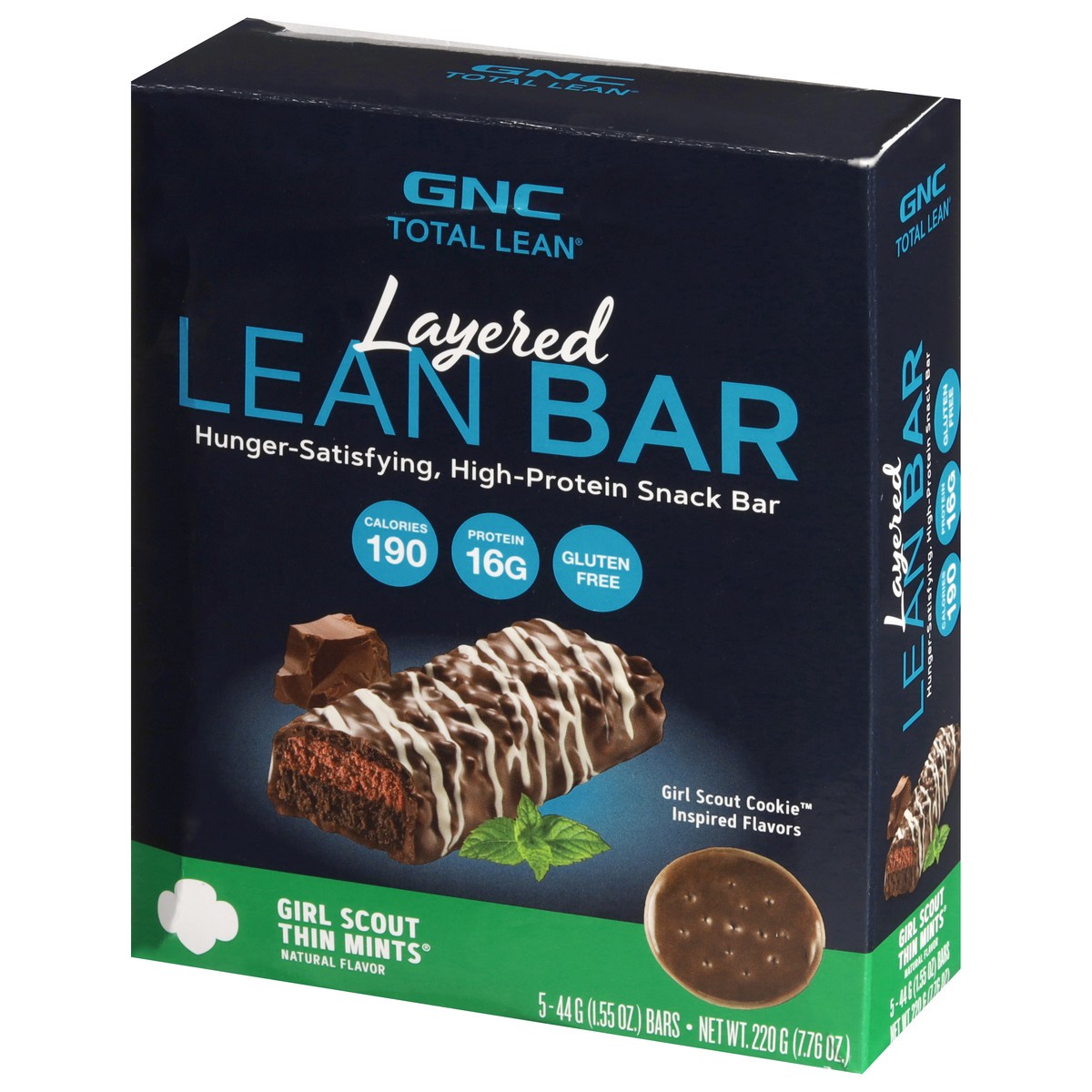 slide 6 of 9, GNC Total Lean Layered Girl Scout Thin Mints Lean Bar 5 - 1.55 oz Bars, 5 ct