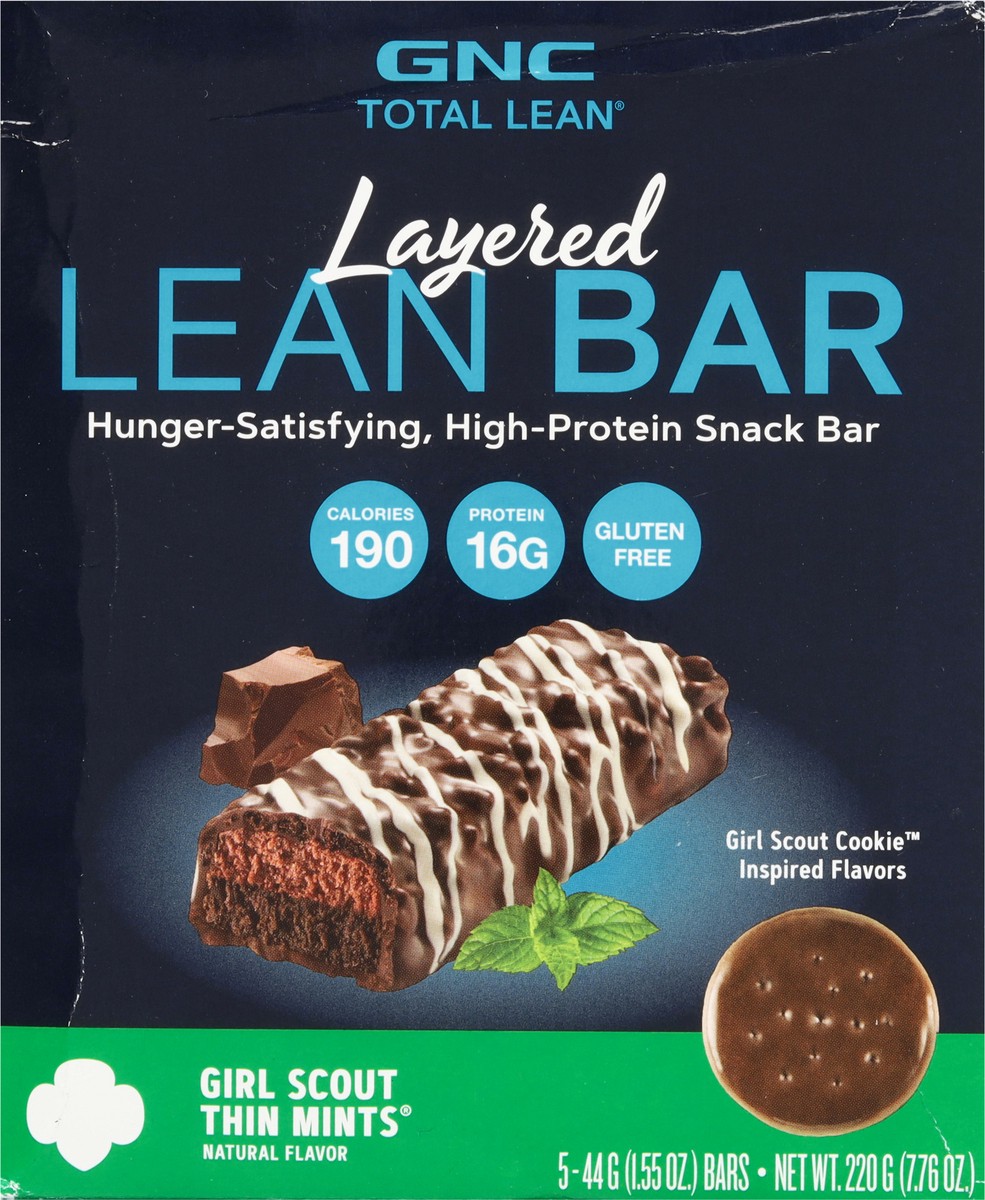 slide 9 of 9, GNC Total Lean Layered Girl Scout Thin Mints Lean Bar 5 - 1.55 oz Bars, 5 ct
