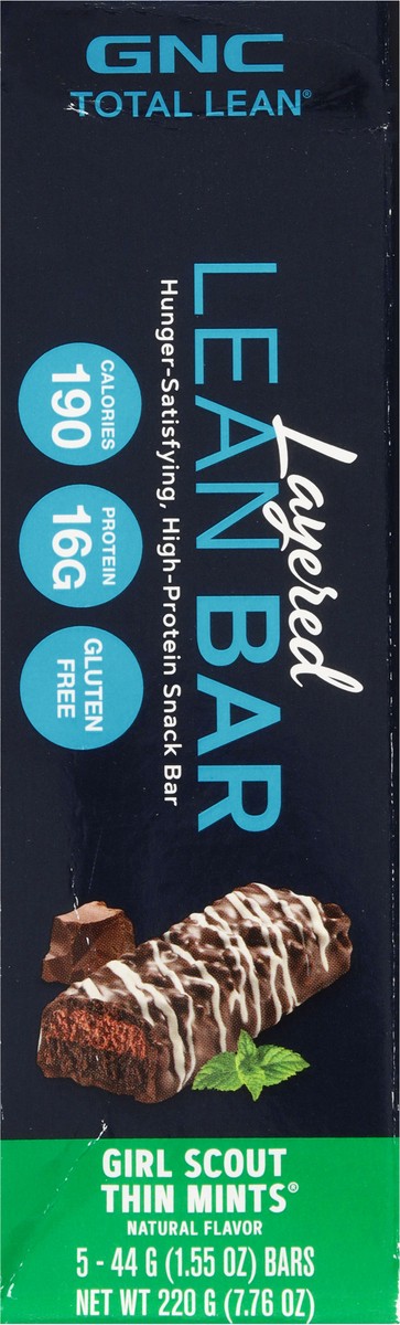 slide 3 of 9, GNC Total Lean Layered Girl Scout Thin Mints Lean Bar 5 - 1.55 oz Bars, 5 ct