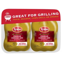 Tyson Frozen Premium Whole Cornish Hen Twin Pack, 3.25 lb