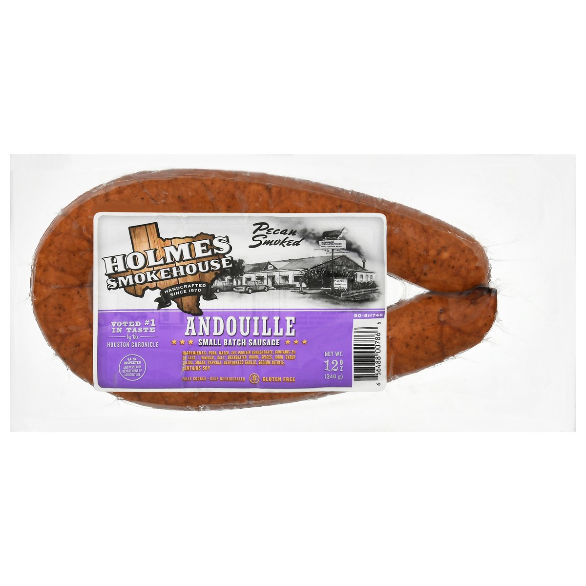 slide 3 of 14, Holmes Smokehouse Pecan Smoked Small Batch Andouille Sausage 12 oz, 12 oz