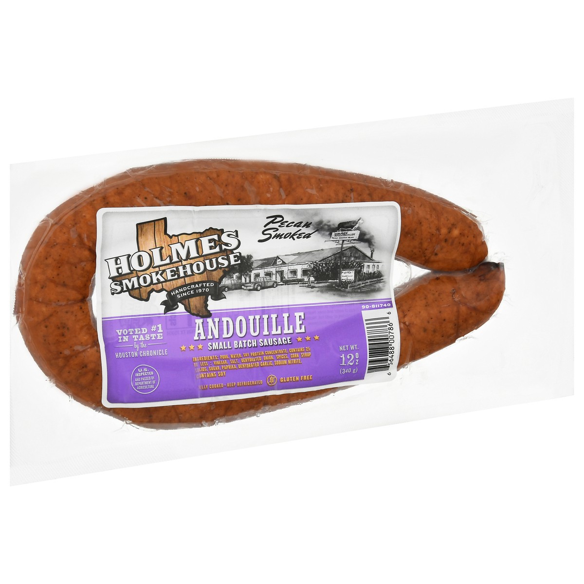 slide 10 of 14, Holmes Smokehouse Pecan Smoked Small Batch Andouille Sausage 12 oz, 12 oz