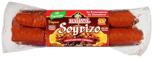 slide 1 of 1, Melissa's Soyrizo Meatless Soy Chorizo, 12 oz