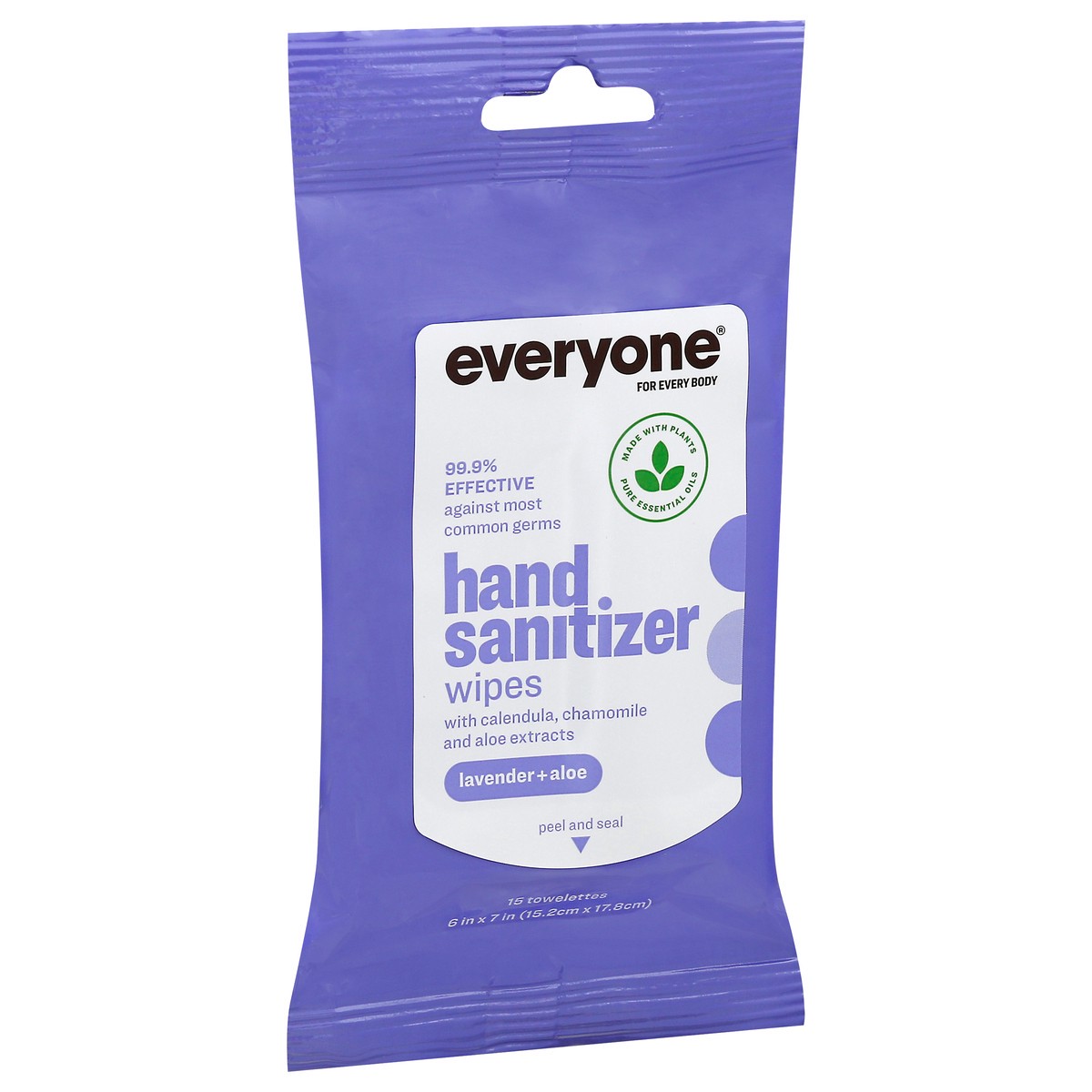 slide 5 of 9, Everyone Lavender + Aloe Hand Sanitizer Wipes 15 ea, 1 ct