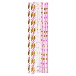 Papyrus Pink & Gold Paper Straws