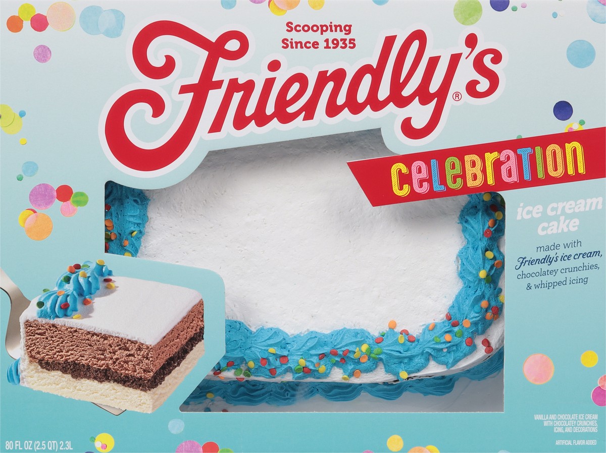 slide 2 of 14, Friendly's Celebration Blue Sheet Ice Cream Cake with Confetti - 80 Fl Oz, 80 fl oz