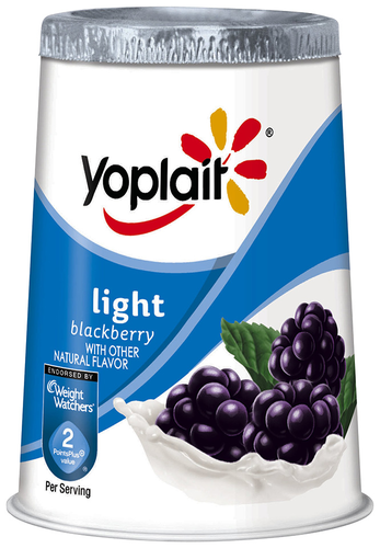 slide 1 of 5, Yoplait Light Blackberry Fat Free Yogurt Cup, 6 oz