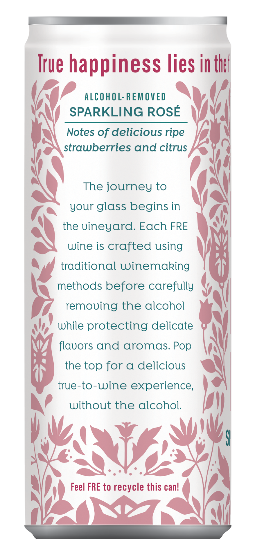 slide 4 of 6, Fré Sparkling Rosé Wine, Alcohol-Removed, 250mL Wine Cans (4 pack), 250 ml