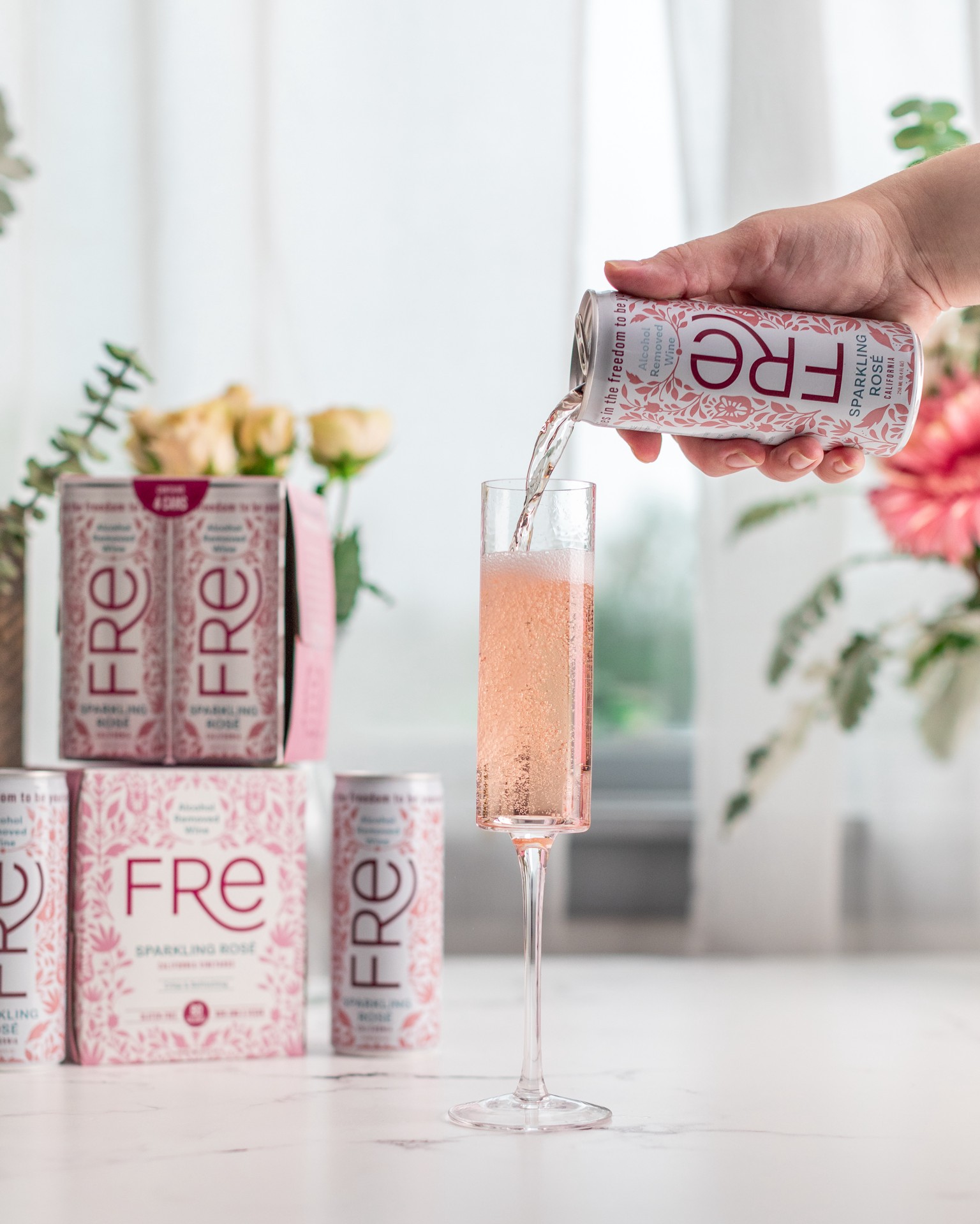 slide 6 of 6, Fré Sparkling Rosé Wine, Alcohol-Removed, 250mL Wine Cans (4 pack), 250 ml