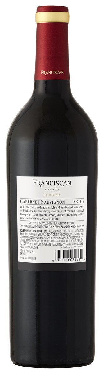 slide 2 of 3, Franciscan Cabernet Sauvignon Red Wine 750ml, 750 ml
