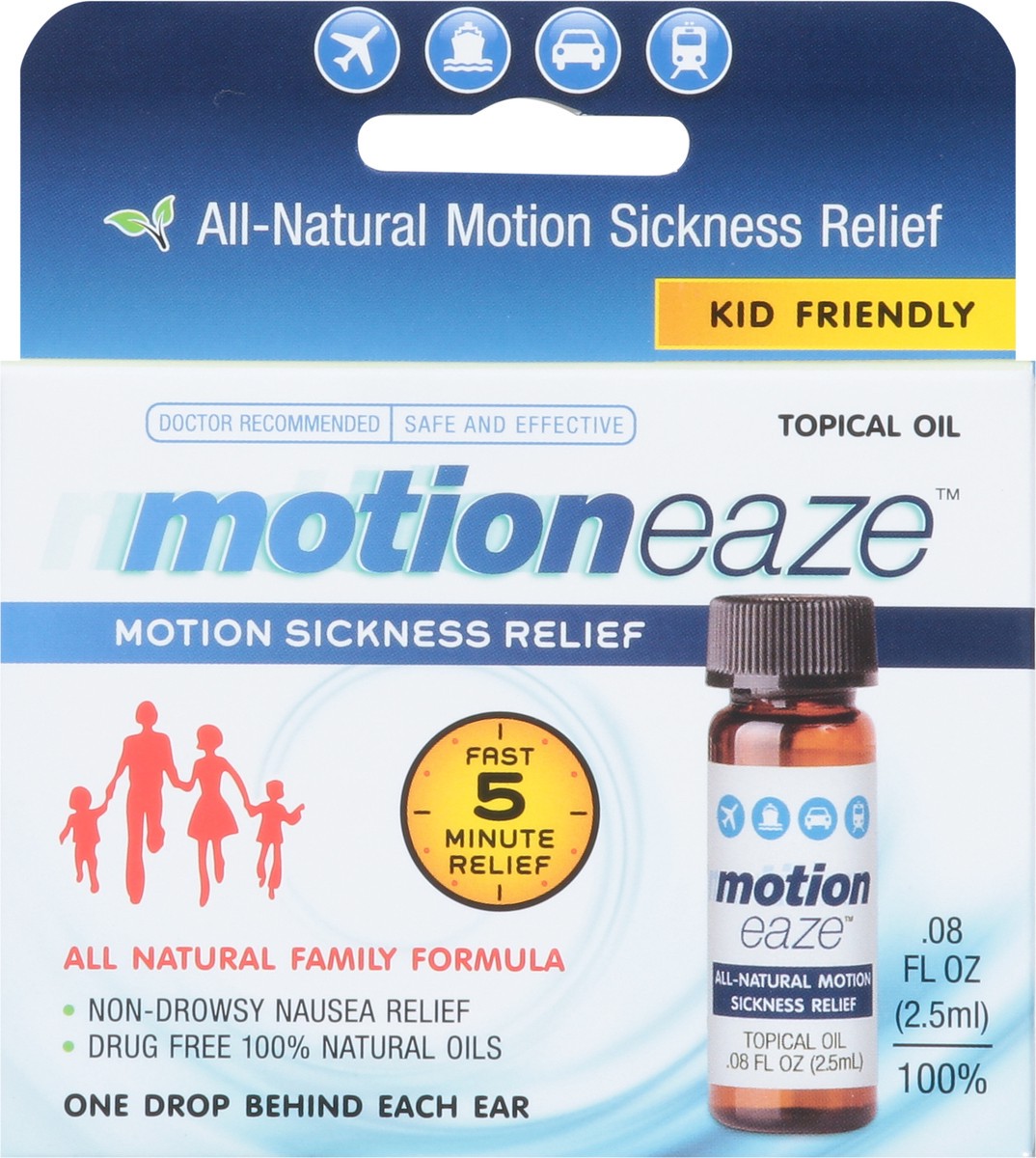 slide 10 of 13, Motioneaze Topical Oil Motion Sickness Relief 0.08 fl oz, 0.08 fl oz