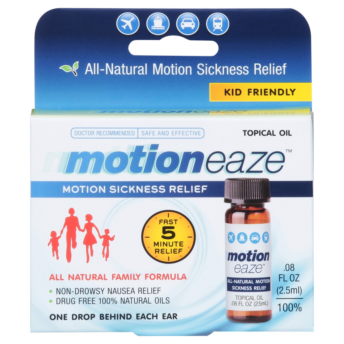 slide 4 of 13, Motioneaze Topical Oil Motion Sickness Relief 0.08 fl oz, 0.08 fl oz