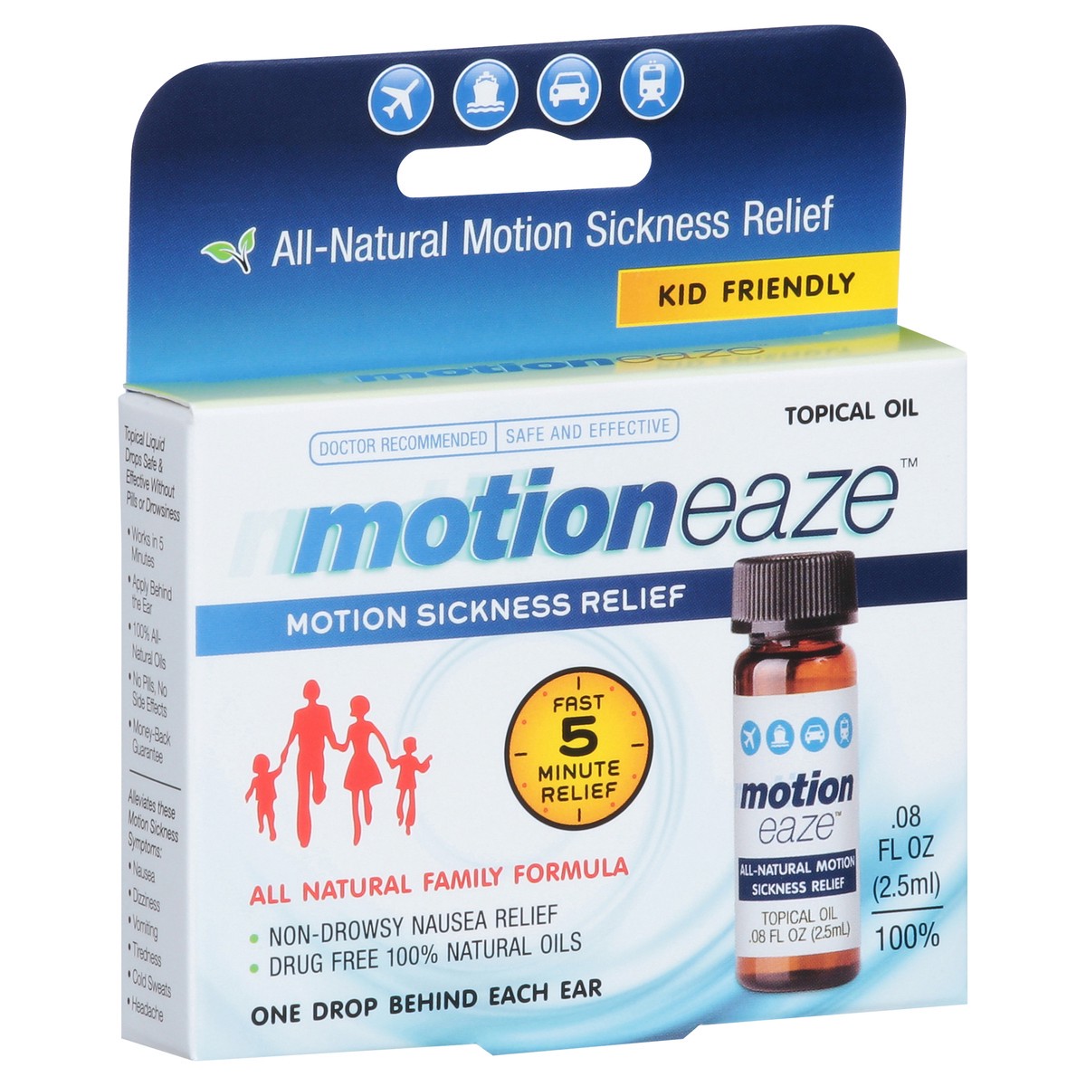 slide 9 of 13, Motioneaze Topical Oil Motion Sickness Relief 0.08 fl oz, 0.08 fl oz