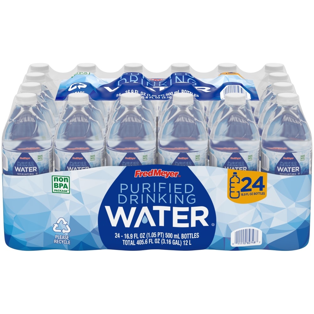 slide 1 of 1, Fred Meyer Purified Water, 24 ct; 16.9 fl oz