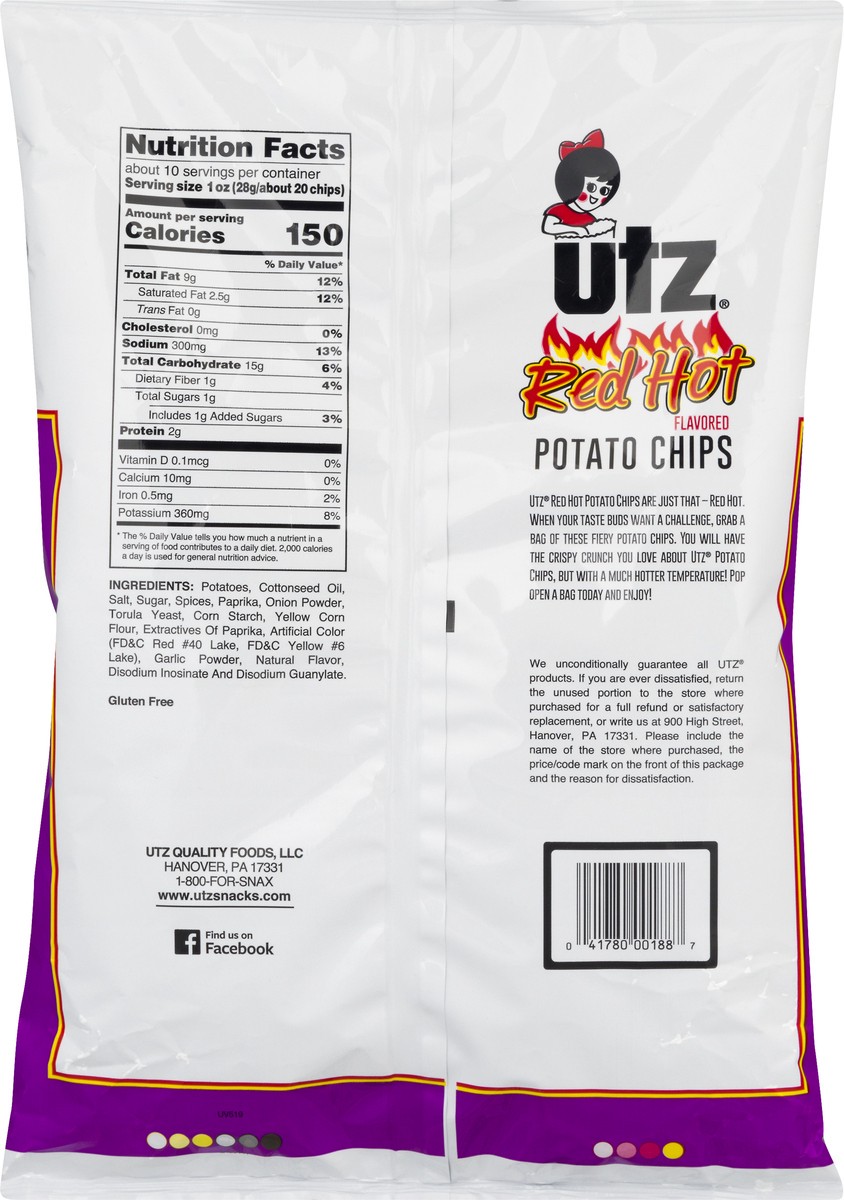 slide 6 of 9, Utz Family Size Red Hot Flavored Potato Chips 9.5 oz, 9.5 oz