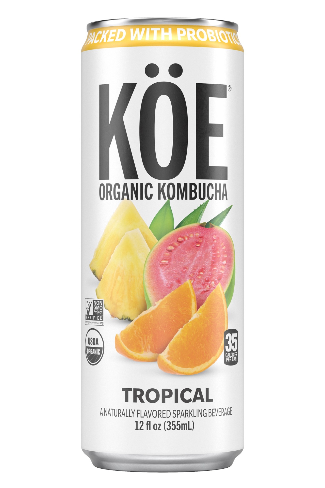 slide 1 of 1, KÖE Kombucha Tropical, 12 oz