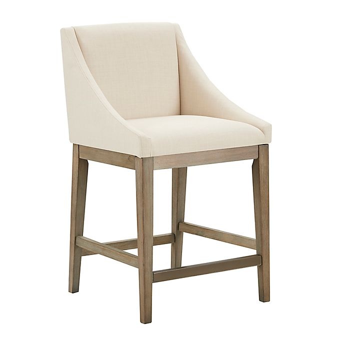 slide 1 of 9, Madison ParkUpholstered Stool - Cream, 1 ct