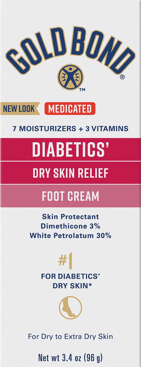 slide 7 of 7, Gold Bond Diabetics' Dry Skin Relief Foot Cream (3.4 Oz), 3.4 oz