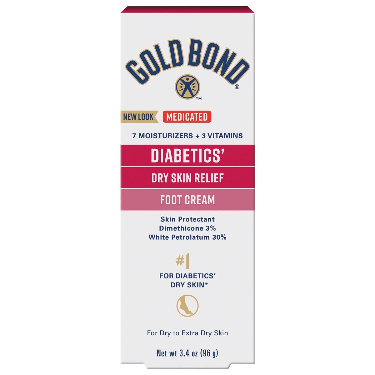 slide 1 of 7, Gold Bond Diabetics' Dry Skin Relief Foot Cream (3.4 Oz), 3.4 oz