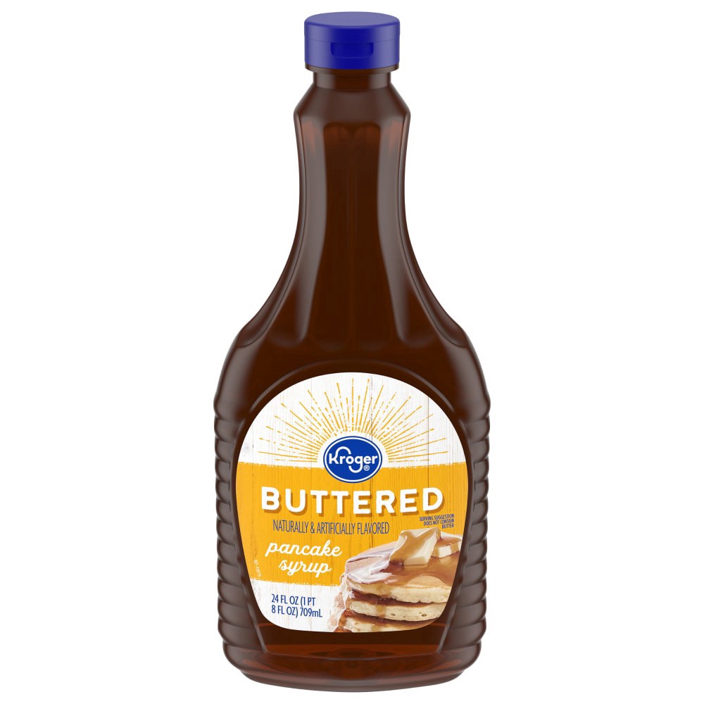slide 1 of 2, Kroger Butter Flavored Pancake Syrup, 24 fl oz