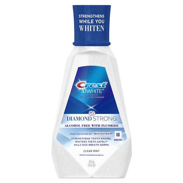 slide 1 of 1, Crest 3D White Diamond Strong Clean Mint Mouthwash, 16 fl oz