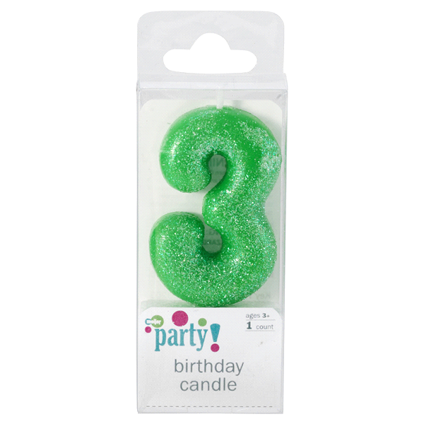 slide 1 of 1, Meijer Birthday Candle, Number 3, 1 ct