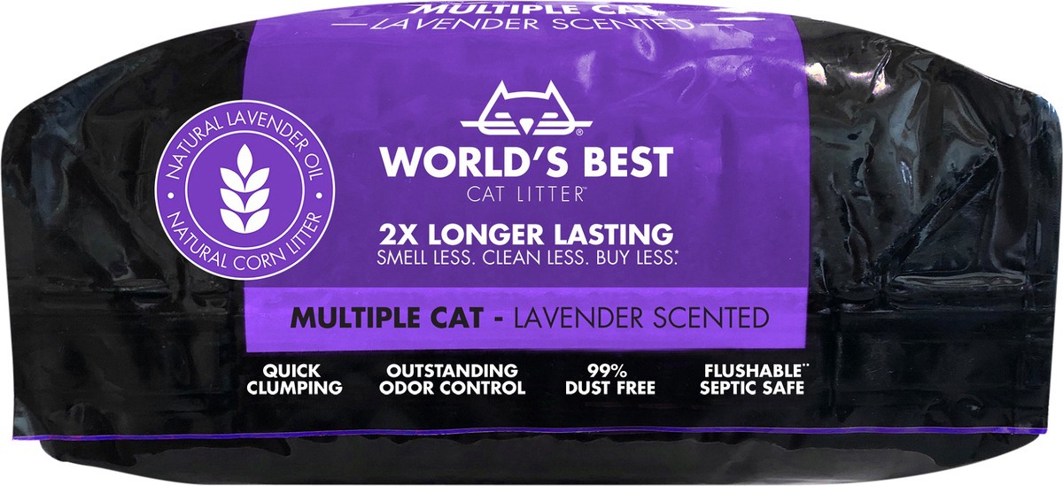 slide 5 of 6, World's Best Cat Litter World''s Best Cat Litter Multiple Cat Lavender Scented 28 LBS, 28 lb