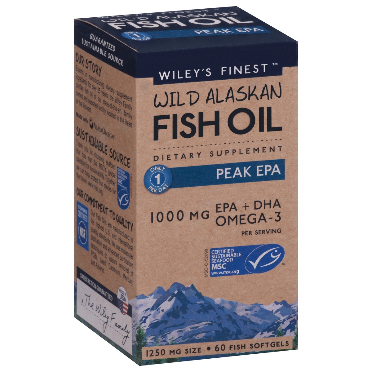 slide 2 of 9, Wiley's Finest Wild Alaskan Fish Oil Peak Epa, 60 ct