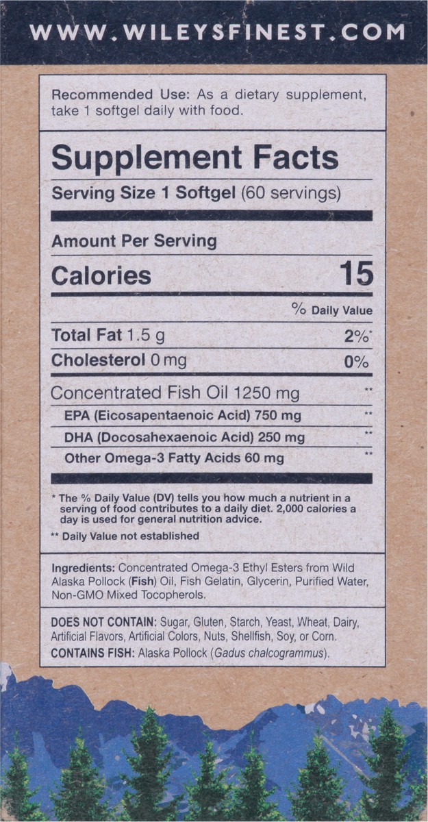 slide 5 of 9, Wiley's Finest Wild Alaskan Fish Oil Peak Epa, 60 ct