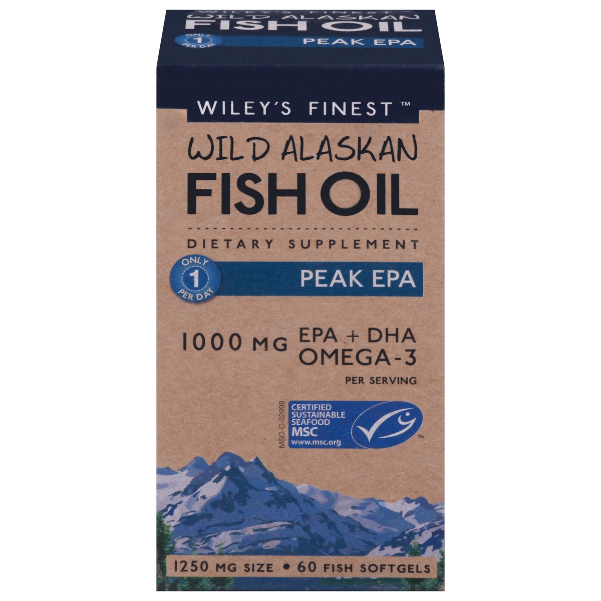 slide 1 of 9, Wiley's Finest Wild Alaskan Fish Oil Peak Epa, 60 ct