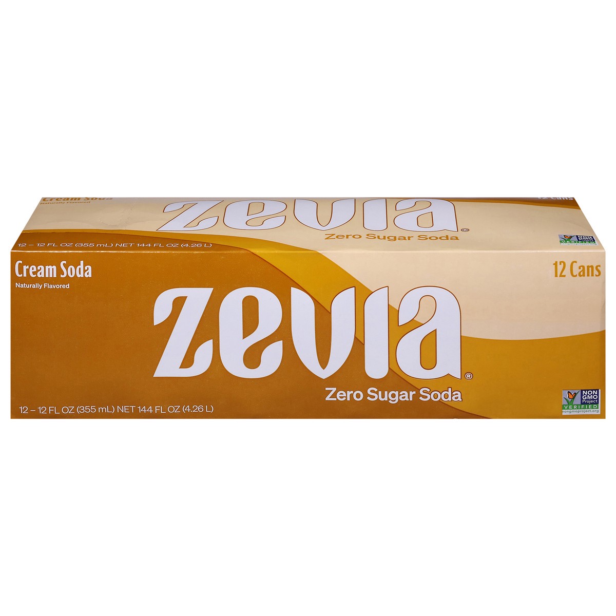slide 1 of 9, Zevia Cream Zero Calorie Soda - 144 fl oz, 12 ct; 12 oz