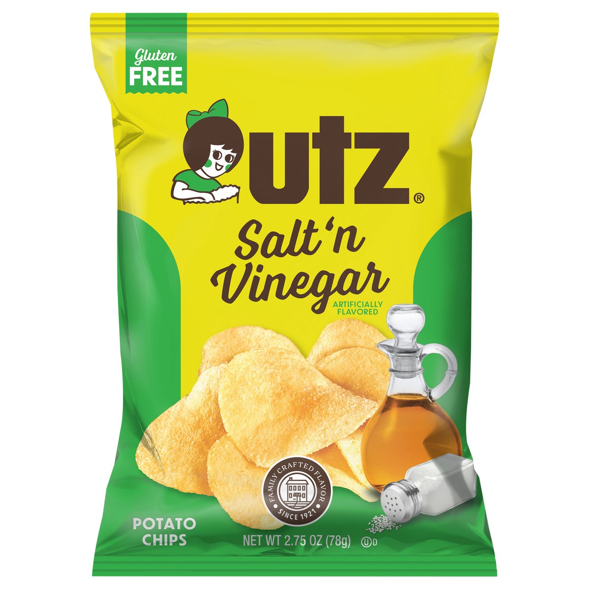 slide 1 of 7, Utz Salt & Vinegar Potato Chips, 1 ct