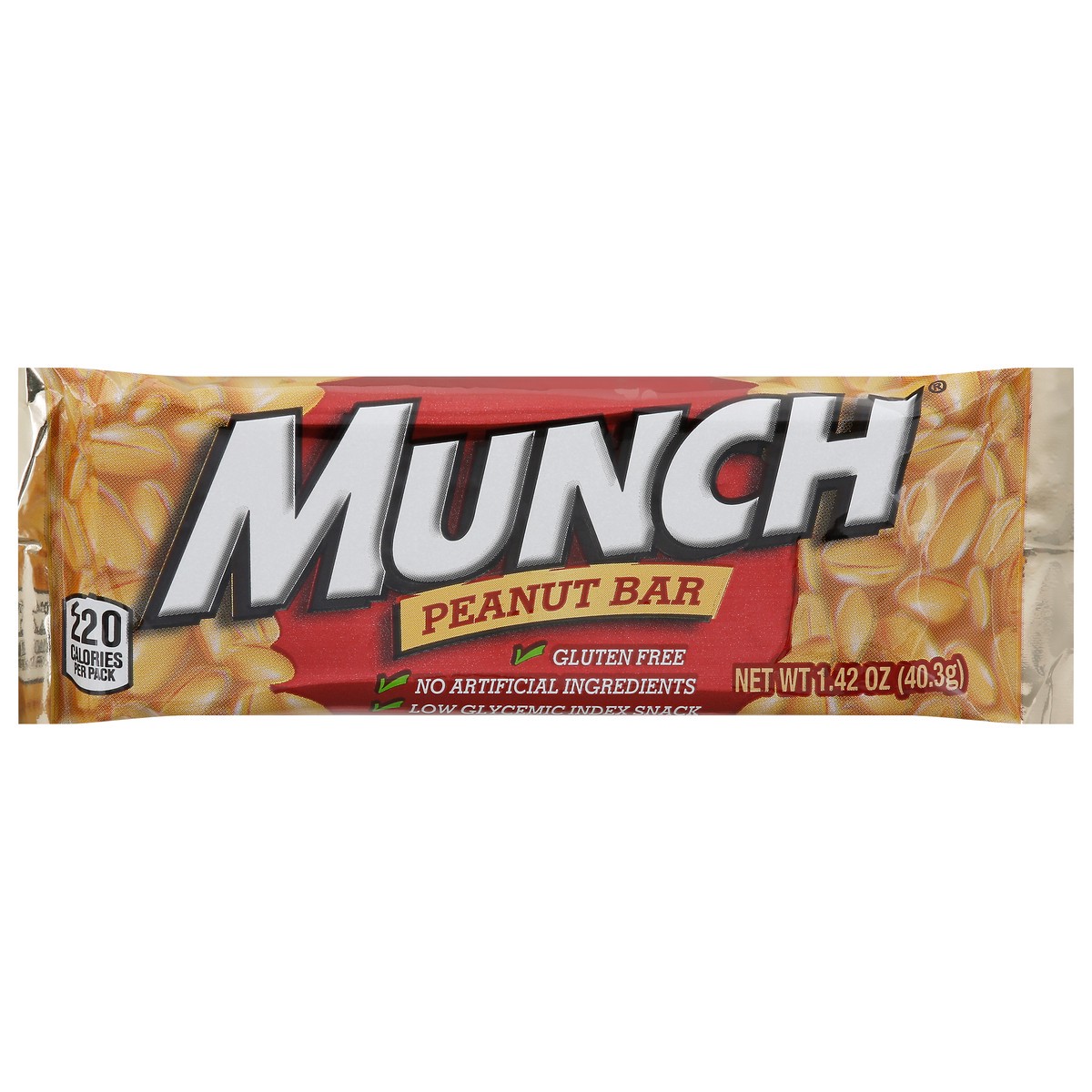 slide 1 of 2, MUNCH Peanut Gluten Free Candy Bar, Full Size, 1.42 oz, 1.42 oz