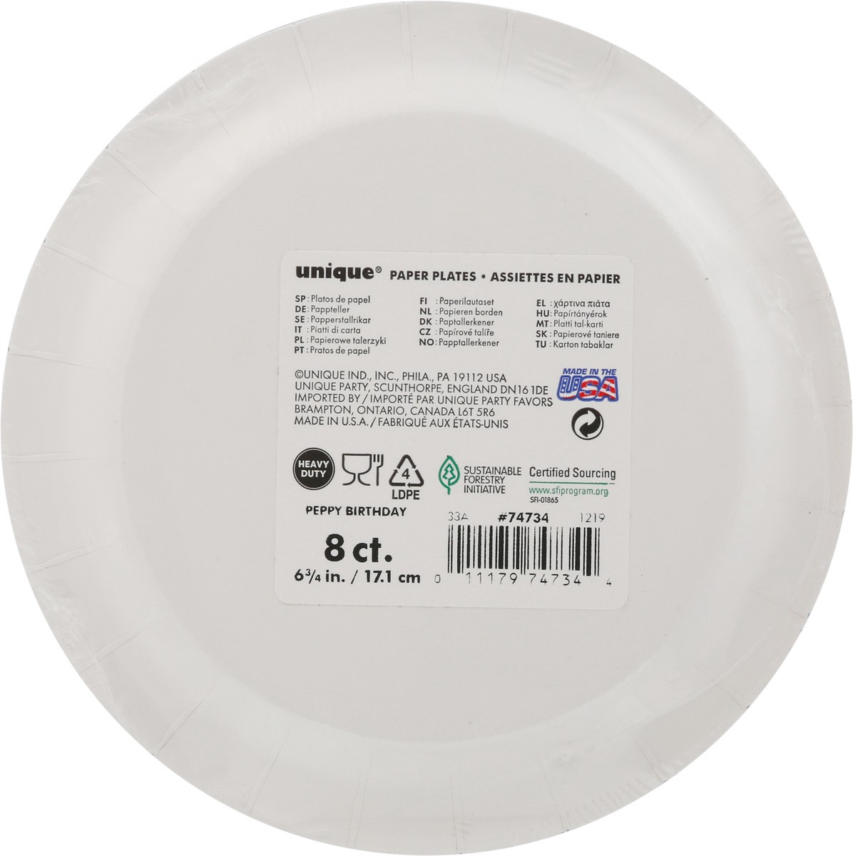 slide 7 of 9, Unique Industries Peppy Birthday 6-3/4 Inch Paper Plates 8 Count, 8 ct