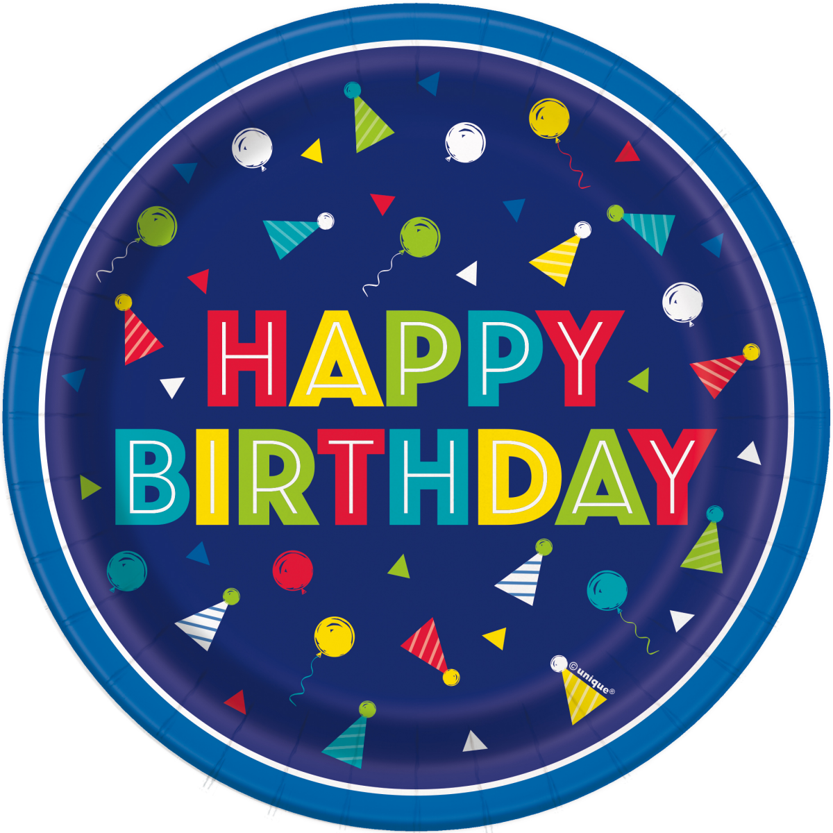 slide 1 of 9, Unique Industries Peppy Birthday 6-3/4 Inch Paper Plates 8 Count, 8 ct