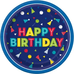 Unique Peppy Birthday 6-3/4 Inch Paper Plates 8 Count